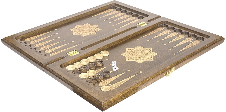 Нарды резные "Золотой Узор 2" 50, Mirzoyan