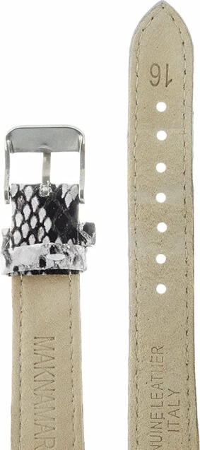 Ремешки maknamara 16 мм змея чер-бел сер заст МР-16124