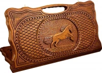 Нарды резные &quot;Лошадь&quot; с ручкой 50, Haleyan