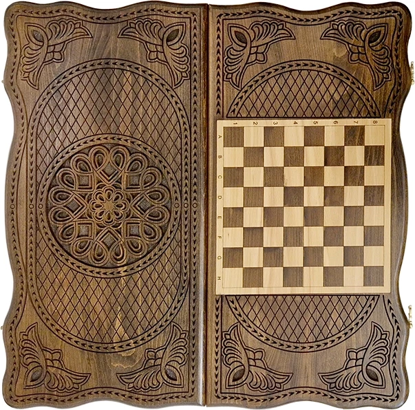 Нарды резные "Тёмный Узор 3" 60, Mirzoyan