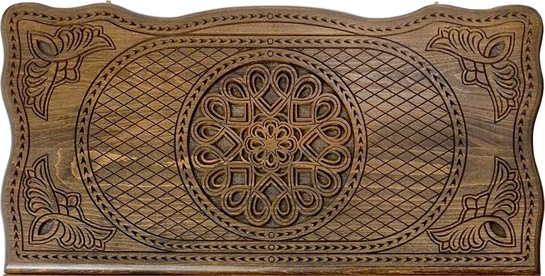 Нарды резные "Тёмный Узор 3" 60, Mirzoyan