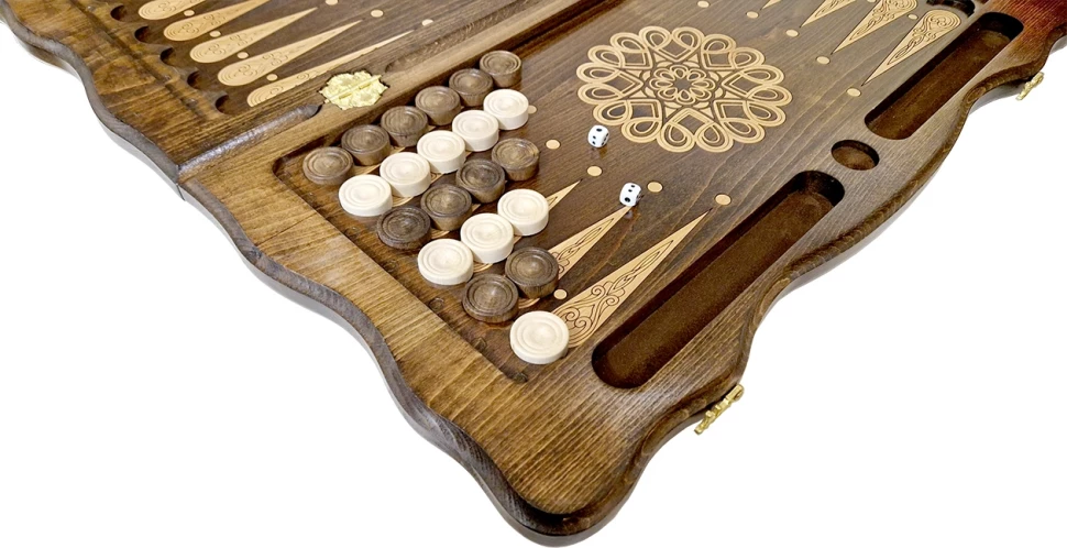 Нарды резные "Тёмный Узор 3" 60, Mirzoyan