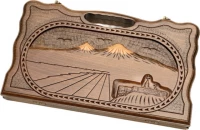 Нарды резные &quot;Арарат и Хор Вирап&quot; с ручкой 40, Haleyan