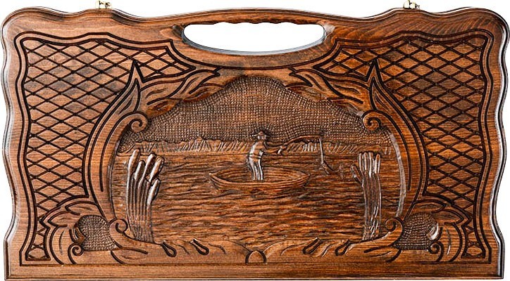 Нарды резные "Рыбак" 50, Haleyan