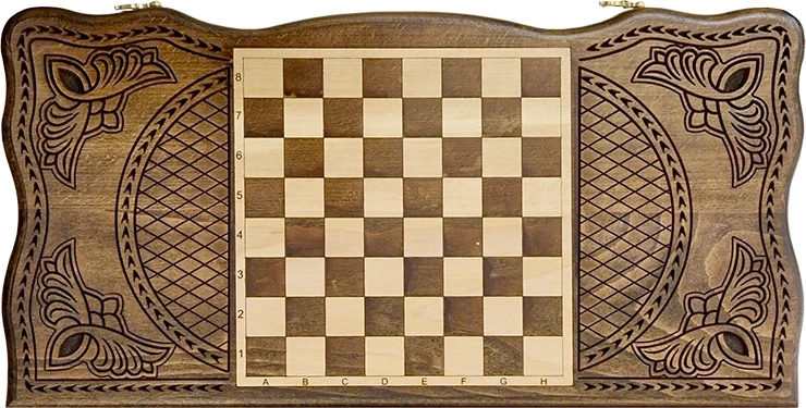 Нарды резные "Тёмный Узор 4" 50, Mirzoyan