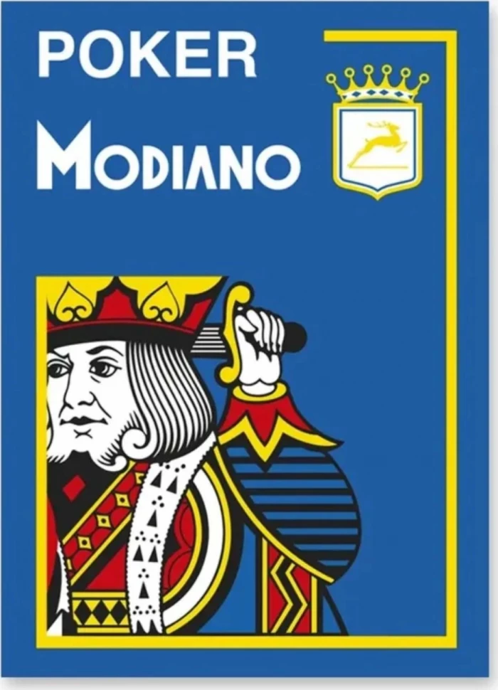 Карты Modiano Poker 4 Jumbo 100% plastic blue