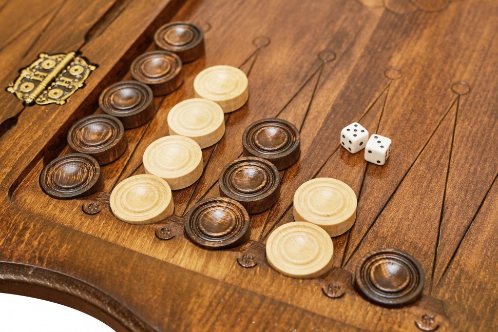 Нарды резные "Самсон" с ручкой, Haleyan