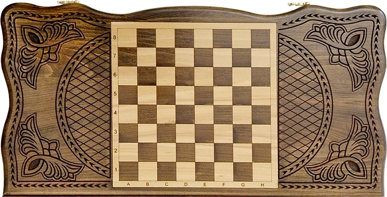 Нарды резные "Тёмный Узор 3" 50, Mirzoyan