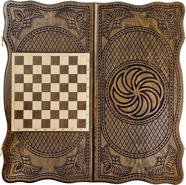 Нарды резные "Тёмный Узор 5" 60, Mirzoyan