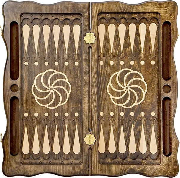 Нарды резные "Тёмный Узор 5" 60, Mirzoyan