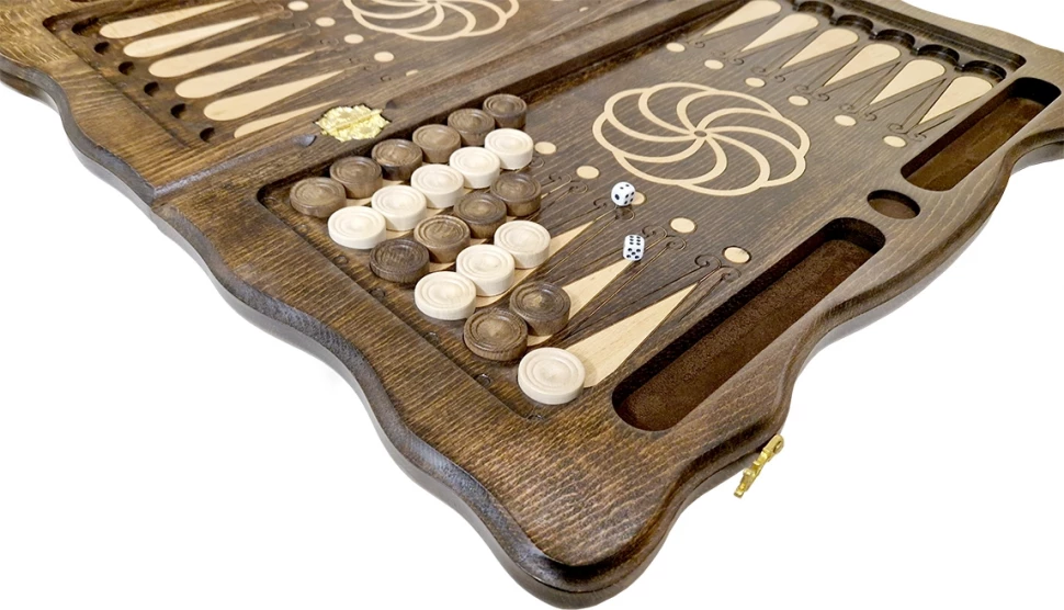 Нарды резные "Тёмный Узор 5" 60, Mirzoyan