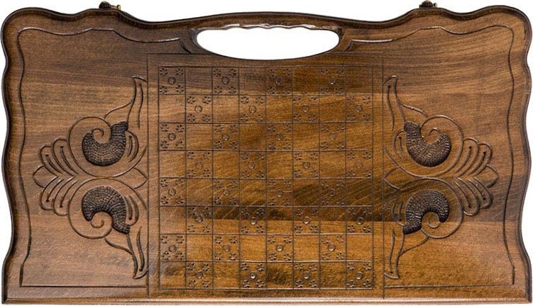 Нарды резные "Олень" с ручкой 50, Haleyan