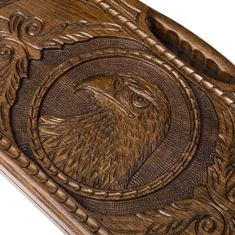 Нарды резные "Орел" с ручкой 50, Haleyan