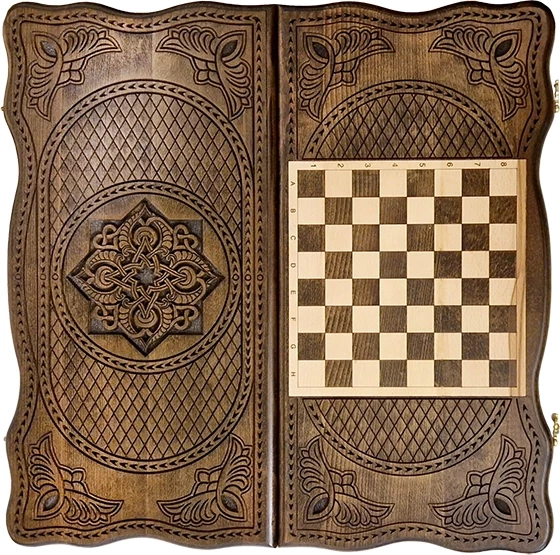 Нарды резные "Тёмный Узор 1" 60, Mirzoyan