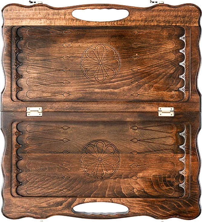 Нарды резные "Медведь" с ручкой 50, Haleyan