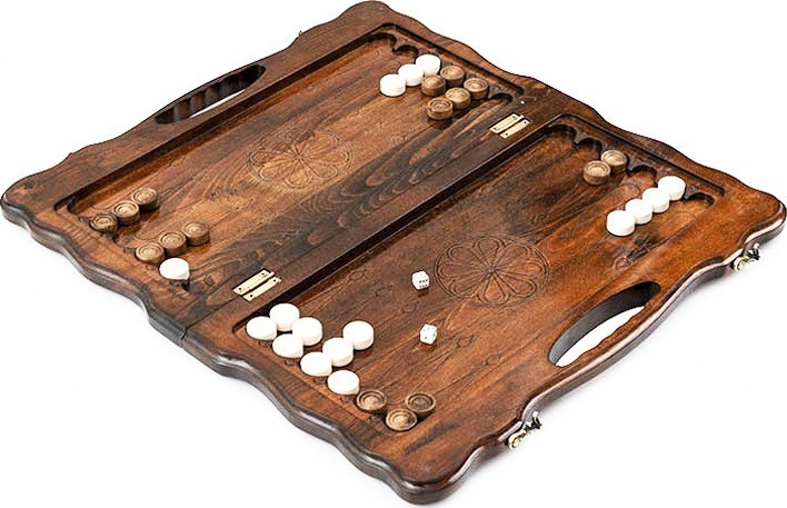 Нарды резные "Медведь" с ручкой 50, Haleyan