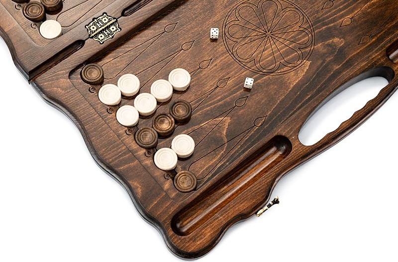 Нарды резные "Летящий Орел" с ручкой 60, Haleyan