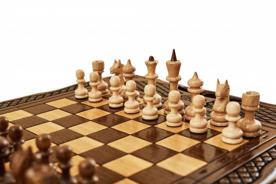 Шахматы + нарды резные 139 с ручкой 30, Haleyan