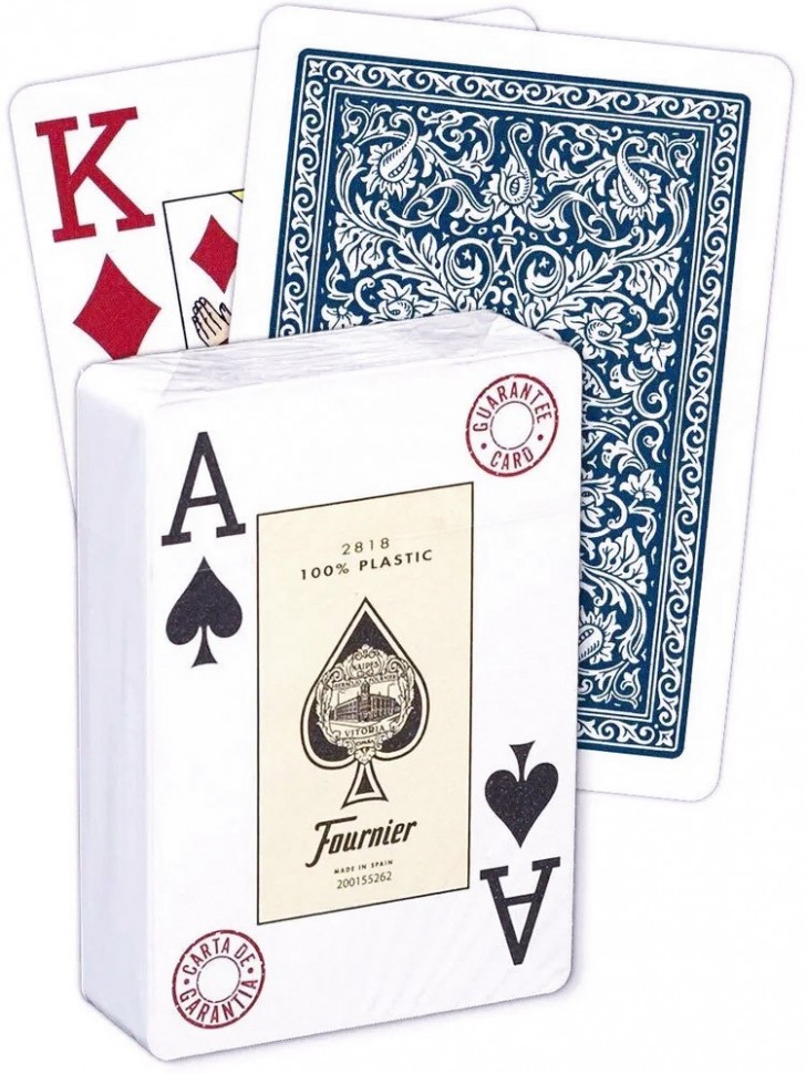 Карты "Fournier 2818 blue" 100% пластик