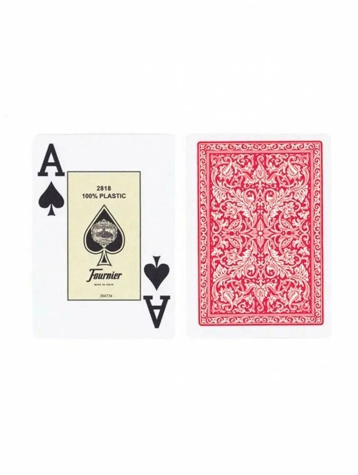 Карты "Fournier 2818 red" 100% пластик