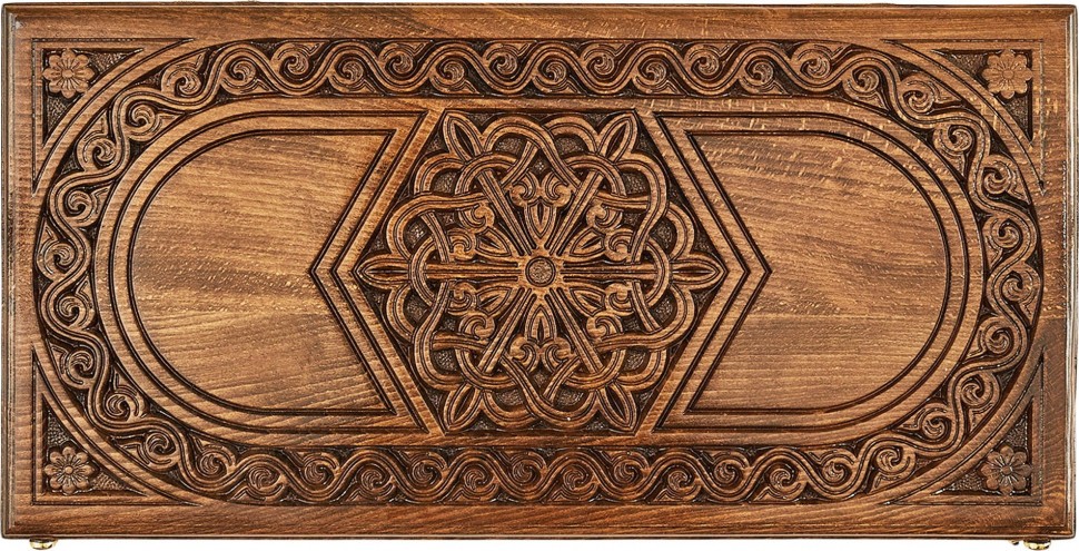 Нарды резные "Шестигранный Узор" 50, Haleyan