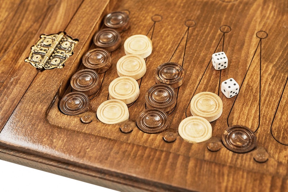 Нарды резные "Шестигранный Узор" 50, Haleyan