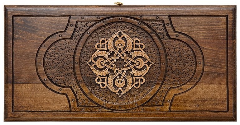 Нарды резные "Золотой Узор 1" 30, Mirzoyan