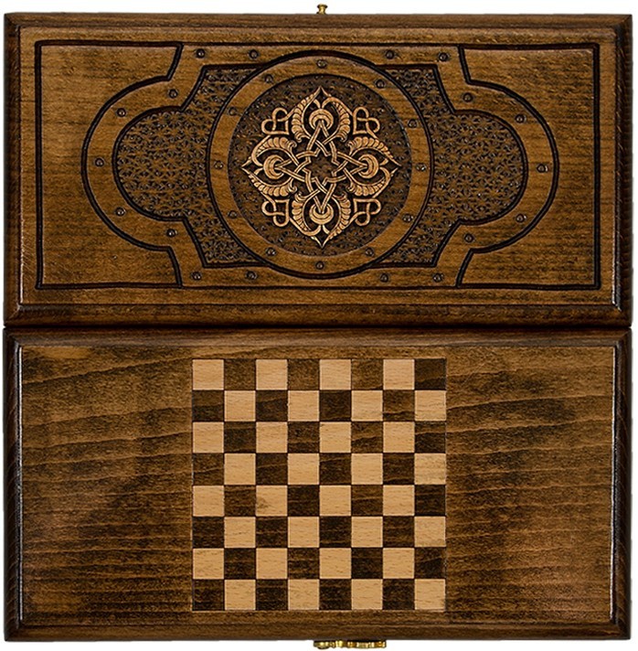 Нарды резные "Золотой Узор 1" 30, Mirzoyan