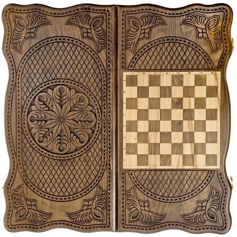 Нарды резные "Тёмный Узор 2" 50, Mirzoyan