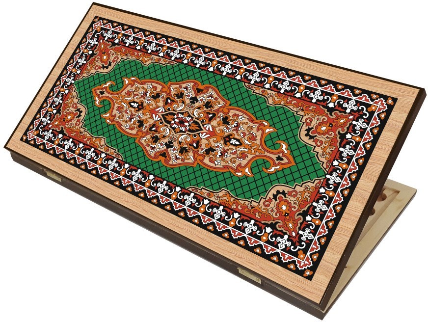 Нарды + Шашки Сирия Зеленые средние (Россия, дерево, 50 см), Partida