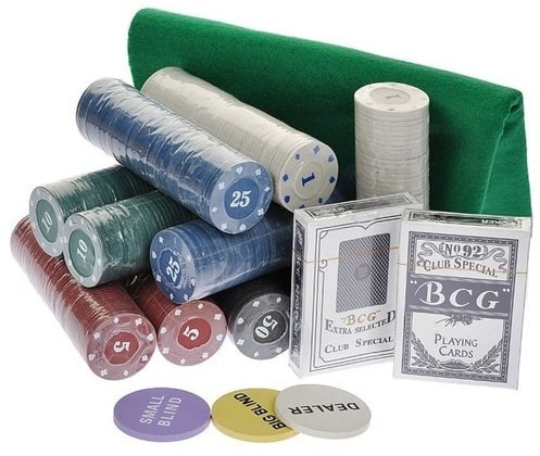 Набор для покера Holdem Light на 500 фишек с номиналом