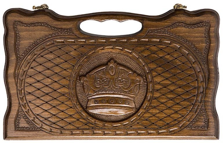 Нарды резные "Корона" с ручкой 30, Haleyan