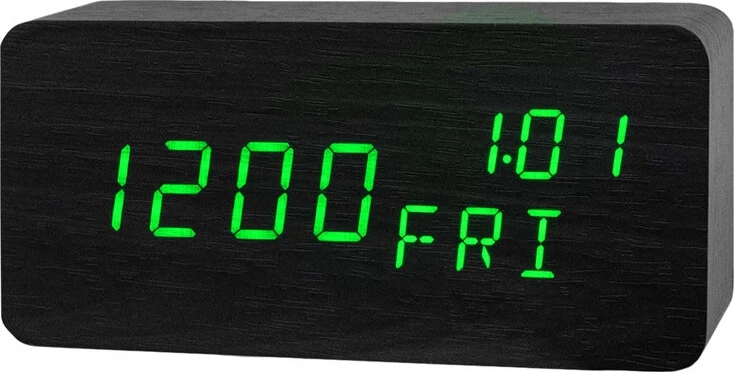 Сетевые часы vst862w-4 зел.цифры (черн)