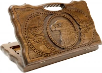 Нарды резные &quot;Орел&quot; с ручкой 40, Haleyan