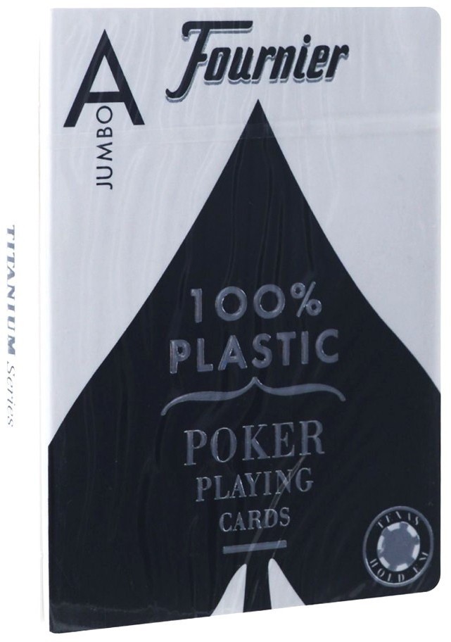 Карты "Fournier no. 2800 jumbo index blue" 100% пластик