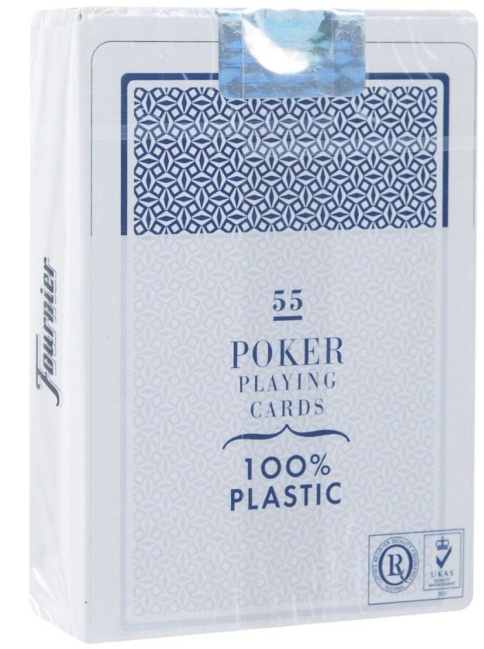 Карты "Fournier no. 2800 jumbo index blue" 100% пластик