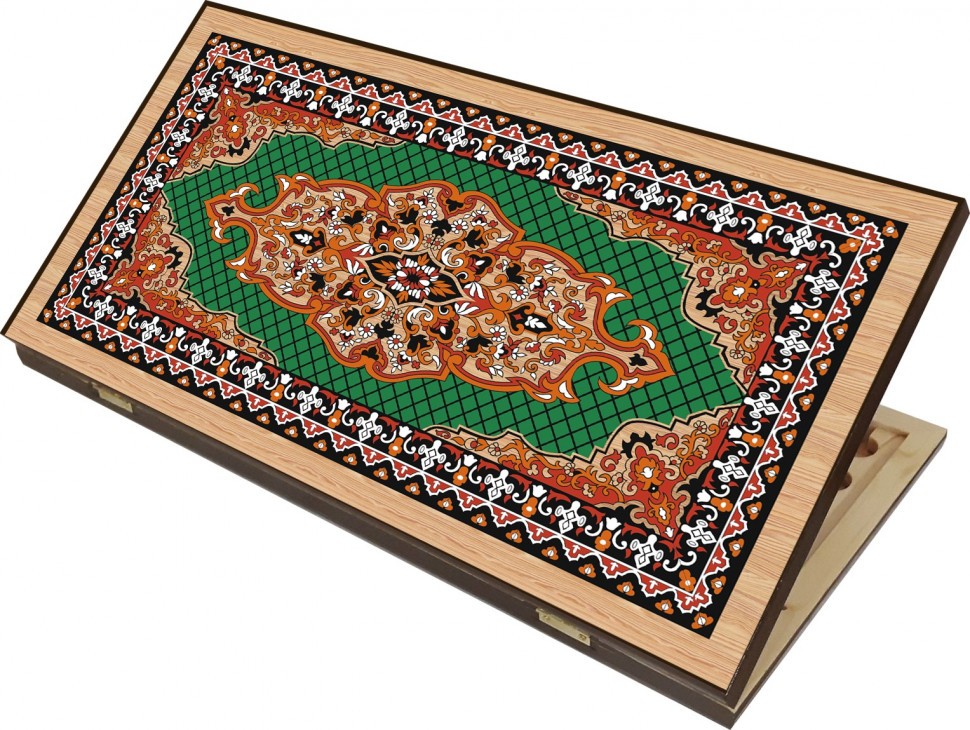 Нарды + Шашки Сирия Зеленые малые (Россия, дерево, 40 см), Partida