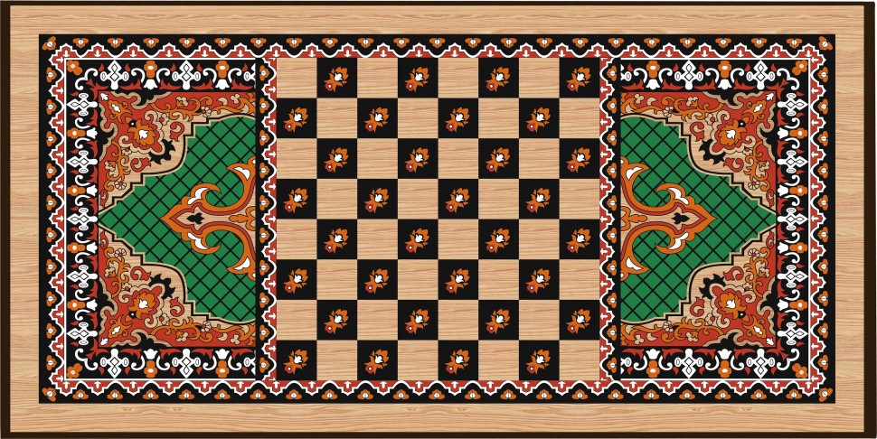 Нарды + Шашки Сирия Зеленые малые (Россия, дерево, 40 см), Partida