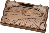 Нарды резные &quot;Арарат&quot; с ручкой 30, Haleyan