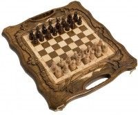Шахматы + нарды резные c Араратом 40 с ручкой, Haleyan
