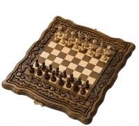 Шахматы + нарды резные &quot;Бриз&quot; 30, Haleyan